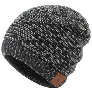 TOUCH TWO 커피색 메리야스 Beanie 블루투스 3D 음악 조류 보온하다 모자 음량조절가능 스피커모자 야외스포츠 특이한모자 마이크포함 패션 콤비, Grey