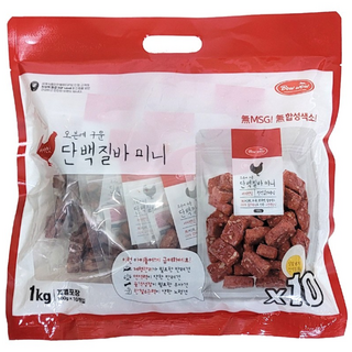 오븐에 구운 바우와우 단백질바 미니, 100g, 10개