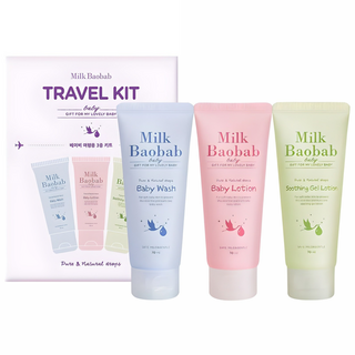 밀크바오밥 베이비 여행용 3종 키트, 베이비 워시 70ml  + 로션 70ml + 수딩 젤 로션 70ml, 1세트