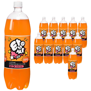 탑씨 제로 오렌지 탄산음료, 1.5L, 12개 대표 이미지 - 제로 탄산음료 추천