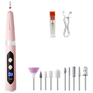 YINUO 휴대용 겔 네일 네일 드릴 USB 충전 가능 가정용 손톱 케어, 1개, 핑크