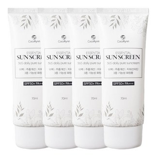코코린느 백탁 눈시림 끈적임 없는 촉촉한 에센셜 선크림 (혼합자차선크림) 70ml 4개