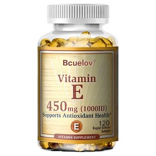 비타민 E 450mg(1000IU) - 면역 기능 강화 항산화제 세포 건강 피부 질감 개선 눈 건강 노화 방지 지원, 120정, 1박스