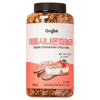 [온곡] 현미귀리칩과 오트밀로 만든 그래놀라 애플시나몬칩놀라, 400g, 1개