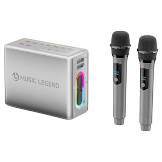브로스타 블루투스 앰프 이동식 앰프 300W 고출력 버스킹 스피커 휴대용 대용량배터리 노래방(무선마이크 2개)