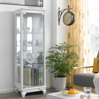 모던탑21 이지-프리미엄 400-4단 유리장식장 거실진열장 양주장 화이트 상품 이미지