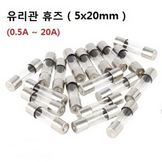 유리관 휴즈 5x20mm 0.5A~20A 12종류 FUSE 1개가격, 1A, 1개