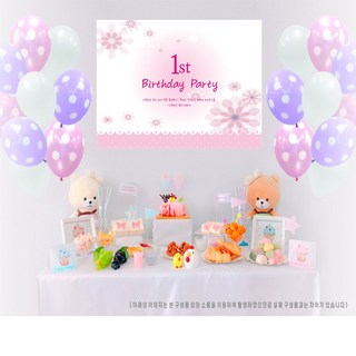도담도담월드 돌잔치 셀프백일상 상차림 소품셋트 생일이벤트 현수막 풍선셋트, 2번도트라일락조합, 1개