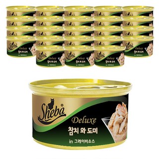 쉬바 캔 85g 파우치, 24개, 참치와도미와그레이비소스