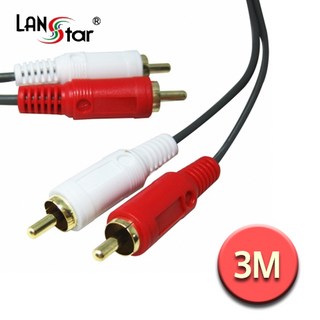 랜스타 RCA 컴포지트 케이블 2RCA(M) (M)-1.5M 3M 5M 10M 15M 20M, LS-2RCA-MM-3M 2RCA, 1개