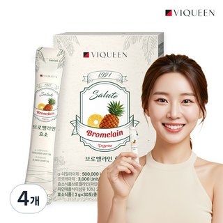 바이퀸 브로멜라인 효소 파인애플 효소 분말, 4개, 90g
