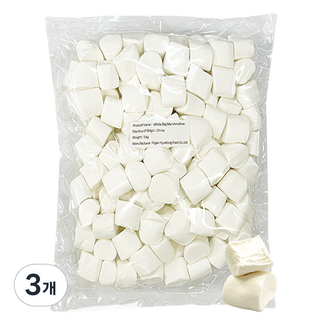 화이트 빅 마시멜로 마쉬멜로우, 3개, 1kg