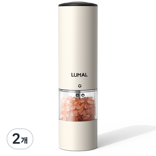 루맬 전동 소금 후추 그라인더 웜화이트 자동, 2개, 100ml