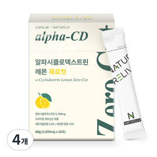 랩온랩 알파CD 알파시클로덱스트린 레몬 제로컷 20포 알파시디 알파씨디 20일분, 4개, 60g
