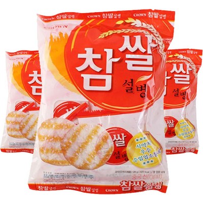  크라운 참쌀설병, 128g, 3개 