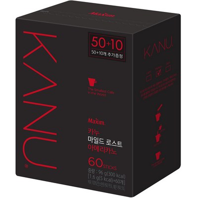 카누 마일드 로스트 아메리카노 원두커피믹스, 1.6g, 60개입, 1개