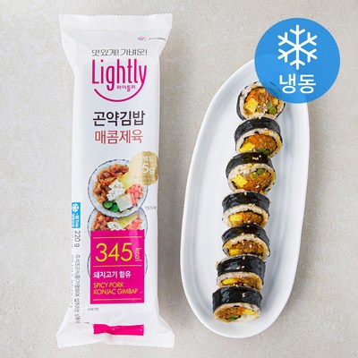  라이틀리 매콤제육 곤약김밥 (냉동), 220g, 1개 _쫄깃한 식감이 일품