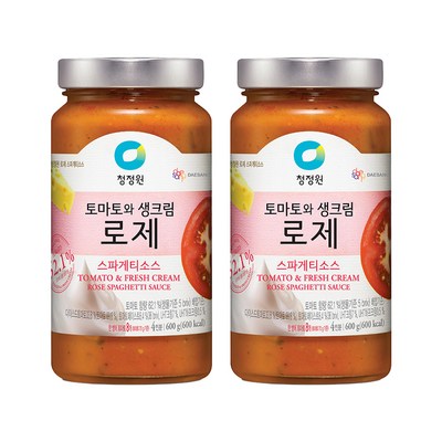 청정원 로제 스파게티 소스, 600g, 2개