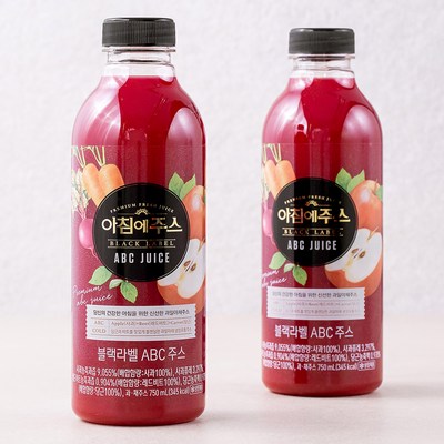  아침에주스 블랙라벨 ABC주스, 750ml, 2개 _달콤 상큼한 abc쥬스