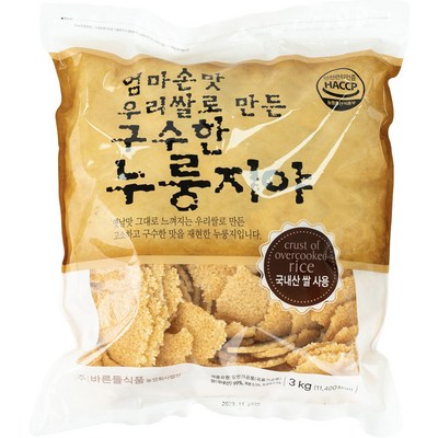  엄마손맛 우리쌀 구수한 누룽지, 3kg, 1개 