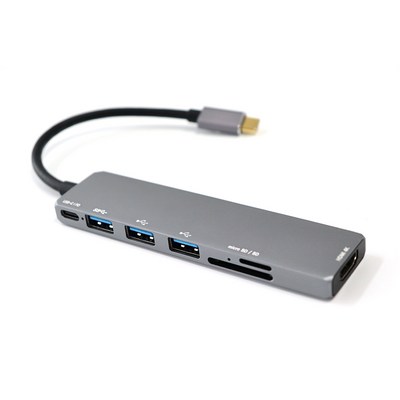 스토리링크 USB C타입 7포트 HDMI 멀티포트 허브 DEX 7UP SKP-UH760V2, 그레이