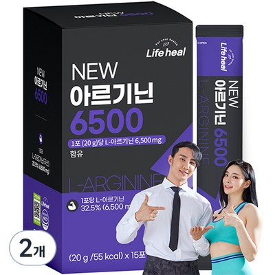  국내산 고함량 NEW 아르기닌 6500, 2개, 300g _