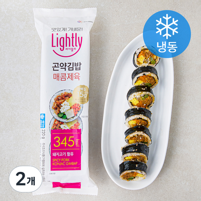  라이틀리 매콤제육 곤약김밥 (냉동), 220g, 2개 _쫄깃한 식감이 일품