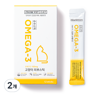 프롬벳 고양이 순수스틱 오메가3 츄르 12g x 12p, 2개, 피부 건강