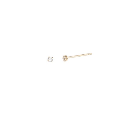 로이드 2mm 네발 기본 큐빅 14K 골드 귀걸이