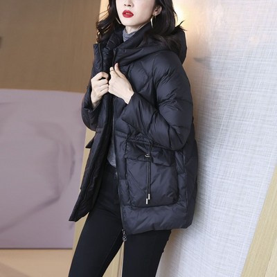 DFMEI 쇼트 다운 패딩 여성 겨울 프리미엄 블랙 빅 사이즈 외에 겨울 옷을 두텁게 하다. 키 작은 현대적이다.세트