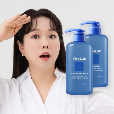 바이브랩 액티브 비오틴 펩타이드 솔루션 스칼프 샴푸 비오틴 탈모 샴푸, 2개, 550ml