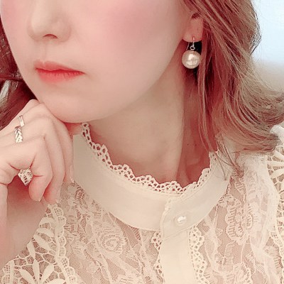 골드티아라 14K 드롭 왕진주 후크 골드필드 귀걸이
