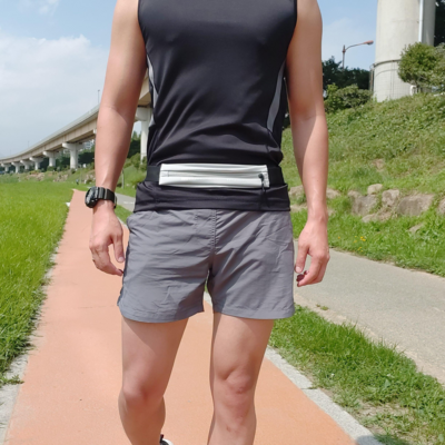 [정품] 러너핏 러닝벨트 플립벨트, 그레이, 1개_쾌적한 러닝을 위한 편안한 터너포인트 러닝벨트