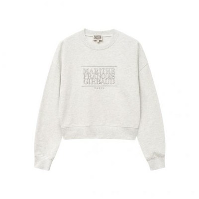 마리떼 프랑소와 저버 11월 18일 배송 W CLASSIC LOGO 크롭 스웨트셔츠 light heather gray 매장정품 156600