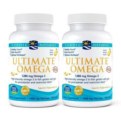 Nordic Naturals Ultimate Omega Lemon노르딕네추럴스 얼티메이트 오메가 레몬맛 180정*2팩, 180정, 2개