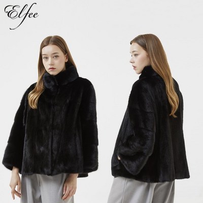 [ELFEE] 진도 23FW 휘메일 풀스킨 밍크 자켓 EJ07 (블랙)_진도모피의 부드러움과 포근함