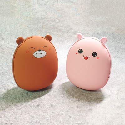 손난로 겸 보조배터리 귀여운 곰돌이 토끼 애니멀 충전식 충전용 손난로 핫팩, 토끼 (핑크)