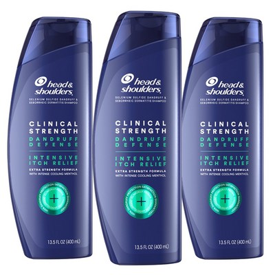 헤드앤숄더 2 인 1 클리니컬 스트렝스 댄드러프 디펜스 인텐시브 이치 릴리프 샴푸 400ml + 코튼 타월 세트, 3개_강력한 효과를 자랑하는 헤드앤숄더클리니컬스트렝스