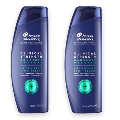 헤드앤숄더 2 인 1 클리니컬 스트렝스 댄드러프 디펜스 인텐시브 이치 릴리프 샴푸 400ml + 코튼 타월 세트, 2개_강력한 효과를 자랑하는 헤드앤숄더클리니컬스트렝스