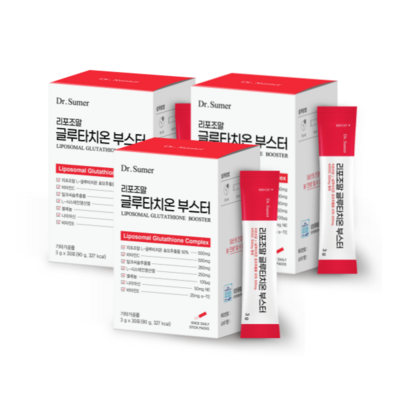 닥터슈머 리포조말 글루타치온 부스터 3g x 30포 닥터하이 리포좀 가루 분말 비타민C 셀렌 비타민E 밀크씨슬, 90g, 3개_닥터슈머밀크레늄가디언
