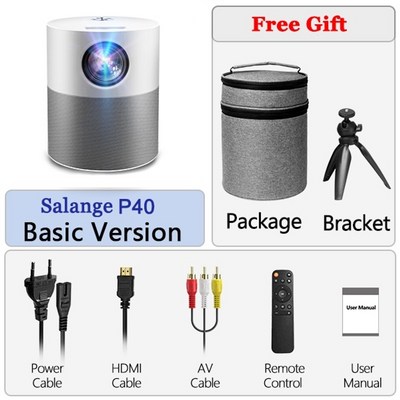 빔프로젝터 가정용빔프로젝터 salange mini 프로젝터 full hd 1080p p40 led projetor 4k video bluetooth 스마트 미니빔프로젝터 27, 협력사, 기본 버전