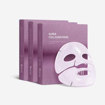 [본사직영] 아로셀 슈퍼 콜라겐 마스크 3박스 (마스크팩 12매) 콜라겐 인체제대혈 줄기세포 배양액 함유, 4개입, 3개