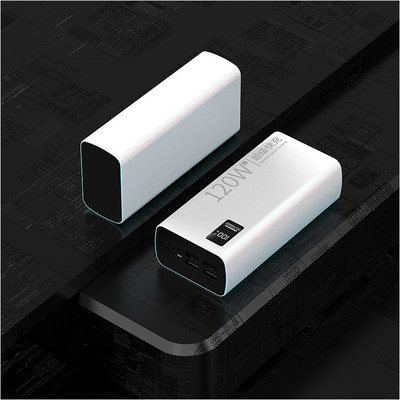  PYHO 보조배터리 대용량 30000mAh 120W TYPE-C양방향 급속 충전 디지털 디스플레이 국내배송, 흰색 _간편하고 실용적인 보조배터리