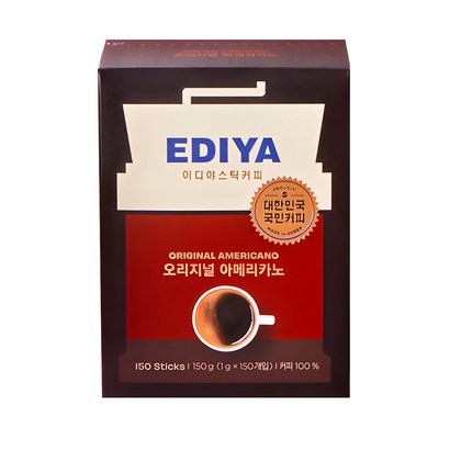 이디야 오리지널 아메리카노 원두커피스틱, 1g, 150개입, 1개