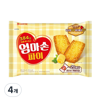롯데제과 엄마손 파이  4개 - 과자파이/과자케이크 리뷰후기
