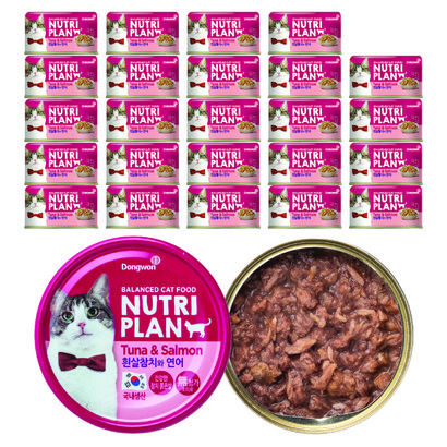 동원 뉴트리플랜 고양이 간식캔 160g, 흰살참치+연어, 24개입