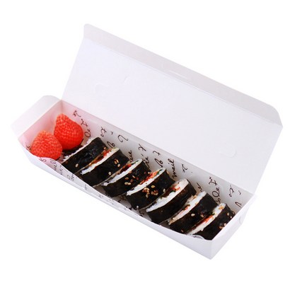 원터치 화이트 김밥한줄 종이도시락 205 × 5 × 37