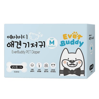 에버버디 남아용 애견 기저귀, 중형, 1개, 50매입