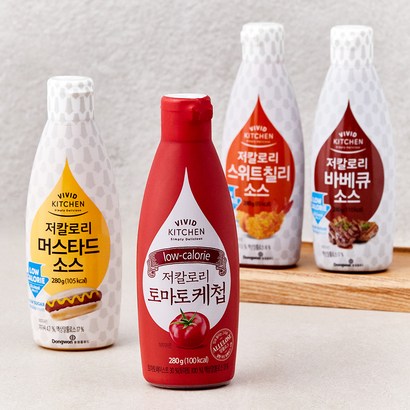 비비드키친 저칼로리 머스타드소스   토마토케첩   바베큐소스   스위트칠리소스