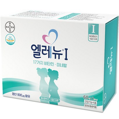 바이엘 엘레뉴 1단계 120정 96g 블리스터 개별포장, 1개